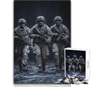 Teenagers Puzzles 1000 Piece Jigsaws Soldiers in The Rain Presents for Women Brain Teaser Game Gift Birthday (size 50x75cm)