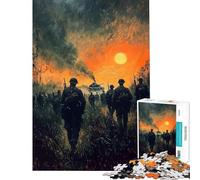 Teenagers Puzzles 1000 Piece Jigsaws Soldiers Marching Into Battle Jigsaw Hands-on Game Birthday Present Deal As Gifts for The Whole Family (Size 38x26cm)