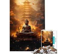 Teenagers Puzzles 1000 Piece Jigsaws Spiritual Buddha Statue Help The Brain Exercise Pattern Assembly Relax Games Suitable for Ages 14 And Up (38x26cm)