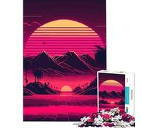 Teenagers Puzzles 1000 Piece Jigsaws Sunset Beach Landscapes Learning Educational Toys Relaxing Games Tough Challenge Birthday Gifts (Size 38x26cm)