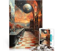 teenagers Puzzles 1000 Piece Jigsaws Surreal Bar with Celestial View Lustige Spiele Einzigartige Wohndekoration und Geschenke38x26cm