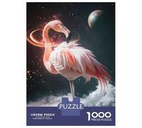 Teenagers Puzzles 1000 Piece Jigsaws Surreal Space Flamingo Jigsaw Puzzle Fun Games Birthday Present Deal As Gifts for The Whole Family 52x38cm/1000pcs