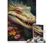 Teenagers Puzzles 1000 Piece Jigsaws The Strong Crocodile Home Decoration Toys Funny Gift Hands-on Game with Matching Poster And Trivia Sheet size 38x26cm