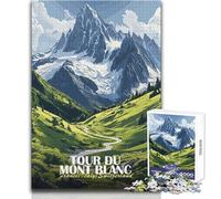 Teenagers Puzzles 1000 Piece Jigsaws Tour Du Mont Blanc Landscape Art Beautiful Design Game A Work of Art Anti-Stress Toys Size 38x52cm