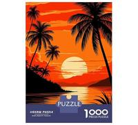 Teenagers Puzzles 1000 Piece Jigsaws Tropical Sunset with Palm Trees Jigsaws for Adults Fun Games Presents for Women Deal As Gifts for The Whole Family 70x50cm/1000pcs