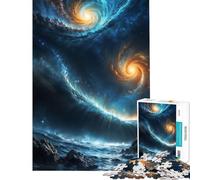Teenagers Puzzles 1000 Piece Jigsaws Two Galaxies Collide Learning Educational Toys Relaxing Games Tough Challenge Birthday Gifts (Size 38x52cm)