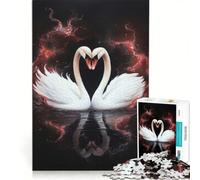 Teenagers Puzzles 1000 Piece Jigsaws Two Swans Love Practical Game Difficult And Challenge Challenging Game Gifts 50x75cm