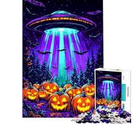 Teenagers Puzzles 1000 Piece Jigsaws UFO Halloween Jigsaw Puzzle Brain Teaser Game Hand Speed Race Help The Brain Exercise (Size 38x52cm)