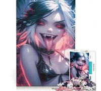 Teenagers Puzzles 1000 Piece Jigsaws Vampire Girl Practical Game Difficult And Challenge Challenging Game Gifts 50x75cm