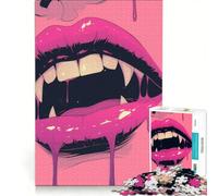 Teenagers Puzzles 1000 Piece Jigsaws Vampire Lips Practical Game Difficult And Challenge Challenging Game Gifts 50x75cm