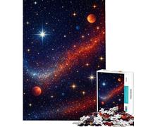 Teenagers Puzzles 1000 Piece Jigsaws Vibrant Galaxy with Planets And Stars Adult Jigsaw Brain Teaser Game Presents for Women Deal As Gifts for The Whole Family (Size 38x52cm)