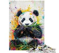 Teenagers Puzzles 1000 Piece Jigsaws Vibrant Panda Art Practical Game Hand Speed Race Educational Toy Great Gifts for Gaming Size 38x26cm