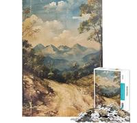 Teenagers Puzzles 1000 Piece Jigsaws Vintage Mountain Pathway Adult Jigsaw Brain Teaser Game Presents for Women Deal As Gifts for The Whole Family (Size 38x26cm)