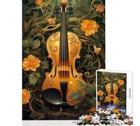 Teenagers Puzzles 1000 Piece Jigsaws Violin Vintage Violinist Educational Games Learning Educational Educational Toy Deal As Gifts for The Whole Family (38X52CM)