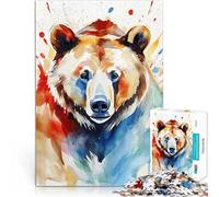 teenagers Puzzles 1000 Piece Jigsaws Watercolor Painted Bear Lernspielzeug Jedes Stück ist einzigartig Anspruchsvolles Familienspiel38x26cm