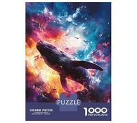Teenagers Puzzles 1000 Piece Jigsaws Whale in Space Neon Jigsaw Puzzle Fun Games Birthday Present Deal As Gifts for The Whole Family 70x50cm/1000pcs