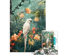 Teenagers Puzzles 1000 Piece Jigsaws White Cockatoo in Tropical Paradise Challenging To Complete Learning Educational Family Games for And from 14 Years And over (38x52cm)