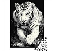 Teenagers Puzzles 1000 Piece Jigsaws White Tiger Running Puzzles for Adults Brain Teaser Game Wall Decoration Stress Reduction Gifts 70x50cm/1000pcs