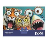 Teenagers Puzzles 1000 Piece Jigsaws Wild Animal Friends Puzzles for Adults Brain Teaser Game Wall Decoration Stress Reduction Gifts 52x38cm/1000pcs