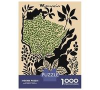 Teenagers Puzzles 1000 Piece Jigsaws Wisconsin State Map with Foliage Jigsaw for Adults Anti-Stress Toys Birthday Present Help The Brain Exercise 52x38cm/1000pcs