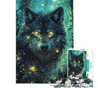 Teenagers Puzzles 1000 Piece Jigsaws Wolf Light in The Darkness Help The Brain Exercise Pattern Assembly Relax Games Suitable for Ages 14 And Up (50x75cm)