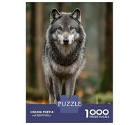 Teenagers Puzzles 1000 Piece Jigsaws Wolf Portrait in Forest Setting Jigsaw for Adults Anti-Stress Toys Birthday Present Help The Brain Exercise 52x38cm/1000pcs