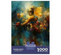 Teenagers Puzzles 1000 Piece Jigsaws Woman Lifting Weights Abstract Art Jigsaws for Adults Fun Games Presents for Women Deal As Gifts for The Whole Family 38x26cm/1000pcs