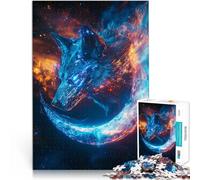 teenagers Puzzles 2000 Piece Jigsaws Cyber Wolf Moon Nebula DIY-Spielzeug mit vollständig ineinander greifenden, zufällig geformten Teilen70x100cm