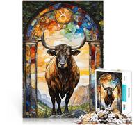 teenagers Puzzles 2000 Piece Jigsaws Taurus Stained Glass Quizspiel Jedes Stück ist einzigartig Anspruchsvolles Familienspiel70x100cm