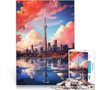 teenagers Puzzles 2000 Piece Jigsaws Toronto City Oil painting Spielspielzeug mit passendem Poster und Quizblatt70x100cm