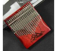 Teenagers Thumb Piano with Velvet Bag Tune Hammer Cleaning Cloth, Kalimba 34 Keys for Party Performances Finger Piano Beginners(Red-2)