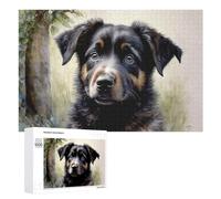 Teenagerss 1000 PCS Jigsaw Puzzle Adorable Australian Shepherd Pup -2 Jigsaws for Adults Family Games Birthday Present Fun at Home Activities, 1000 PCS