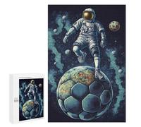 Teenagerss 1000 PCS Jigsaw Puzzle Astronaut Kicking Soccer Ball in Space Teenagers Puzzles Relaxing Games Enhance Memory Unique Birthday And Xmas Gifts 1000 PCS