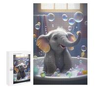 Teenagerss 1000 PCS Jigsaw Puzzle Baby Elephant Bath Time Jigsaws for Adults Relaxing Games Improve Memory Fun Activities at Home 1000 PCS