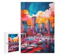 Teenagerss 1000 PCS Jigsaw Puzzle Boston Art Puzzle for Adults Family Games Staycation Kill Time Unique Birthday And Xmas Gifts 1000 PCS