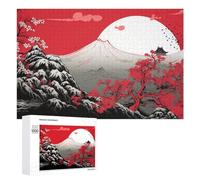 Teenagerss 1000 PCS Jigsaw Puzzle Cherry Blossom Mountain Serenity Jigsaws for Adults Relaxing Games Improve Memory Fun Activities at Home 1000 PCS
