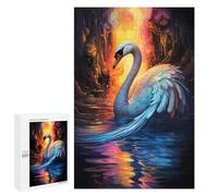 Teenagerss 1000 PCS Jigsaw Puzzle Enchanted Swan Reflections Jigsaws for Adults Relaxing Games Improve Memory Fun Activities at Home 1000 PCS