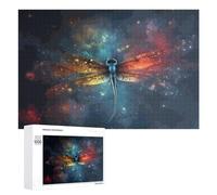 Teenagerss 1000 PCS Jigsaw Puzzle Fantasy Dragonfly in Cosmic Light Jigsaws for Adults Relaxing Games Improve Memory Fun Activities at Home 1000 PCS