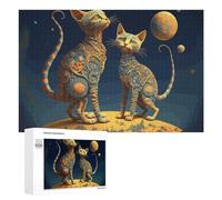 Teenagerss 1000 PCS Jigsaw Puzzle Galactic Cats A Cosmic Artwork Jigsaws for Adults Family Games Birthday Present Fun at Home Activities, 1000 PCS