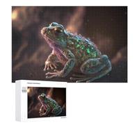 Teenagerss 1000 PCS Jigsaw Puzzle Glowing Cosmic Frog Jigsaws for Adults Relaxing Games Improve Memory Fun Activities at Home 1000 PCS