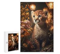 Teenagerss 1000 PCS Jigsaw Puzzle Magic Fantasy Cheetah Cub Teenagers Puzzles Relaxing Games Enhance Memory Unique Birthday And Xmas Gifts 1000 PCS