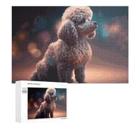 Teenagerss 1000 PCS Jigsaw Puzzle Magical Poodle in Celestial Light Jigsaws for Adults Relaxing Games Improve Memory Fun Activities at Home 1000 PCS