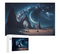 Teenagerss 1000 PCS Jigsaw Puzzle Mystical Desert Under Celestial Moon Jigsaws for Adults Relaxing Games Improve Memory Fun Activities at Home 1000 PCS