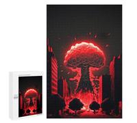 Teenagerss 1000 PCS Jigsaw Puzzle Red Atomic Explosion Jigsaw Anti-Stress Toys Home Decoration Unique Birthday And Xmas Gifts 1000 PCS