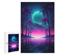 Teenagerss 1000 PCS Jigsaw Puzzle Retro Synthwave Oasis Puzzle for Adults Family Games Staycation Kill Time Unique Birthday And Xmas Gifts 1000 PCS
