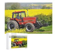 Teenagerss 1000 PCS Jigsaw Puzzle Rustic Red Tractor Amidst Vibrant Yellow Fields Jigsaws for Adults Family Games Birthday Present Fun at Home Activities, 1000 PCS