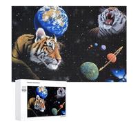 Teenagerss 1000 PCS Jigsaw Puzzle Space Tiger Planet Artwork Jigsaws for Adults Relaxing Games Improve Memory Fun Activities at Home 1000 PCS