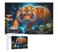 Teenagerss 1000 PCS Jigsaw Puzzle Tiger in Amazon Rainforest-2 Jigsaws for Adults Relaxing Games Improve Memory Fun Activities at Home 1000 PCS