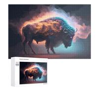 Teenagerss 1000 PCS Jigsaw Puzzle Whispering Bison A Digital Art Symphony Jigsaws for Adults Relaxing Games Improve Memory Fun Activities at Home 1000 PCS