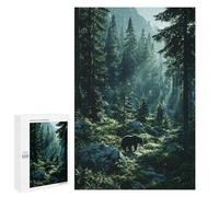 Teenagerss 1000 PCS Puzzle Bear in A Sunlit Forest Jigsaw Puzzles for Adults Stress Reliever Educational Challenge Unique Challenge Game 1000 PCS